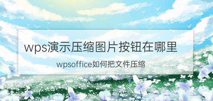 wps演示压缩图片按钮在哪里 wpsoffice如何把文件压缩？